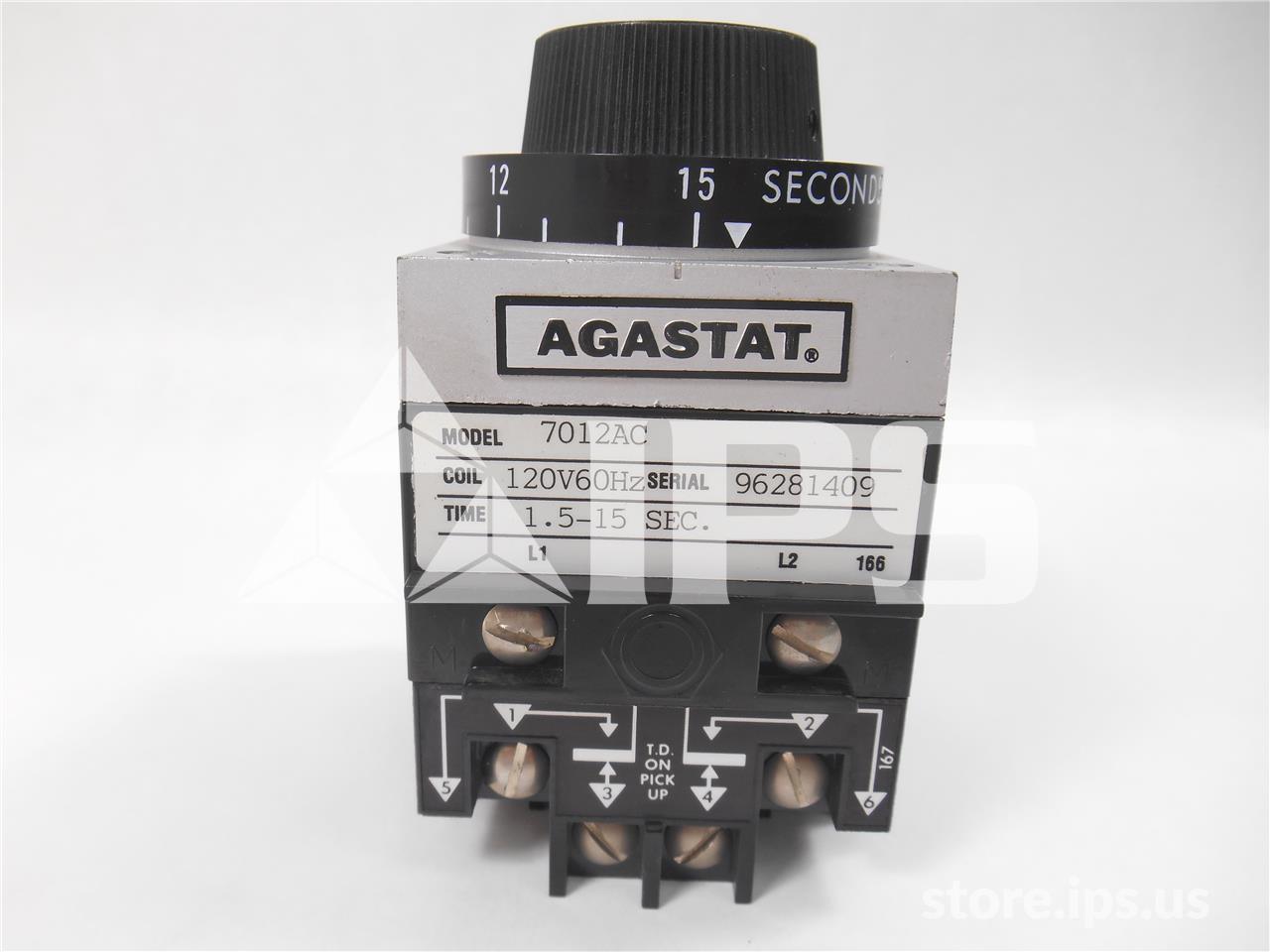Relé temporizador Agastat 120 Vca, 1.5-15 segundos, retardo al encendido