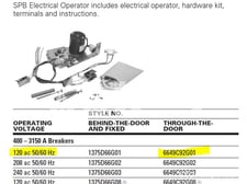 Ch 120 Volts AC Electrical Operator Kit For Spb 400-3150a, Through The Door Style
