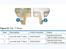 GE 400 Amps Line Side Stab T Block For Cr193, .500 Thickness