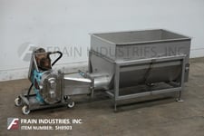 Waukesha #224, Stainless steel, twin screw pump feed system, with Stainless Steel hopper, (2) 8" OD x 60"