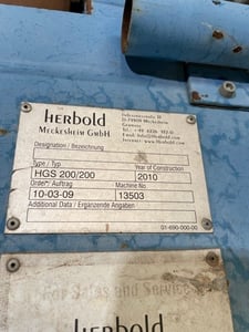 Herbold #HGS200/200, guillotine, 20 ton downstroke, 2010, #18721A