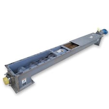 9" diameter x 9' long, Industrial screw auger conveyor feeder, double flanged U-trough, #18219