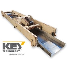 30" wide x 20' long, Key Technology #403449, Stainless Steel vibratory shaker conveyor, #12177
