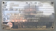 200 HP 3600 RPM U.S. Motors, Frame 5008SS, TEFC, new surplus, 460 Volts