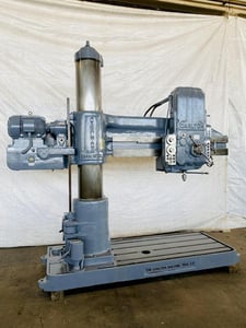 6' -15" Carlton #3A, radial arm drill, 72" x 42" base, 15-1500 RPM, power arm clamp & elevation