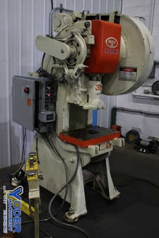 35 Ton, Danly #35, OBI press, 2" stroke, 10" Shut Height, 8-1/4" throat, 100 SPM, 5 HP, air clutch, #74180