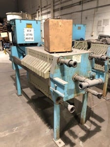 24" x 24" Eimco #M630FB, plate filter press, 12 plates, s/n 42121-01-A