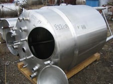 300 gallon Cherry Burrell, 304 Stainless Steel vertical jacketed process vessel, 100 psi, 4' x 4'
