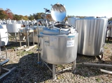 180 gallon Mueller, 750 liter 316L Stainless Steel jacketed pressure vessel, 50/125 psi, 1983