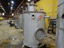 500 gallon 316 Stainless Steel vessel, 60" dia. x 48" straight side, hinged manway on top