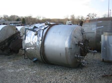 900 gallon 304 Stainless Steel vertical tank, 60" dia. x 70" straight side