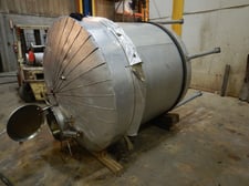 1000 gallon 304 Stainless Steel tank, 65" dia. x 63" straight side, 150 psi, cone bottom, 1982