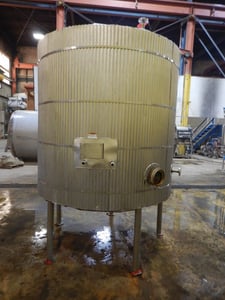 1300 gallon 304 Stainless Steel vertical tank, 72" dia. x 72" straight side, dished top & bottom heads