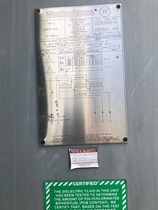 3125/3500 KVA 34500 Primary, 480 Secondary, Westinghouse, class OA, 1993