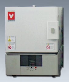9.8" width x 7.8" H x 13.7" D Yamato #FO610CR, 100 to 1150 deg. C (2102 deg. F), 220V, 1 phase, 15 Amps