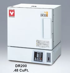 9.8" W x 8" H x 9.8" D Yamato #DR200, high temperature convection oven, +300 to +700 Deg. C, 115/220 V.