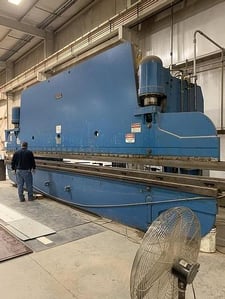 300 Ton, Pacific #300-27, CNC hydraulic press brake, 31' overall, 324" between housing, 8" throat, PC800, 1979