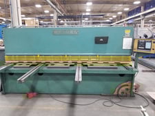 1/4" x 10' Wysong #H2510, hydraulic shear, 120" squaring arm, 55 SPM, 16 holddowns, 1990