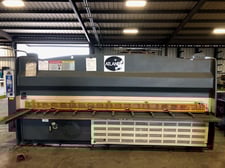 1/4" x 12' Haco #HD1214, hydraulic shear, 34" front operated power back gauge, 10-17 SPM, 21 holddowns, 20