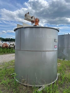 1600 gallon Stainless Steel vertical tank, 78" x 108", open top w/hinged cover, flat bottom