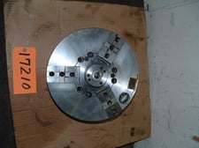 12" Logan #362-12-6, 3-jaw power chuck, center, A1-6 back, tongue-groove jaws
