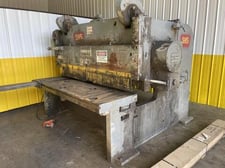 1/2" x 6' Herr Voss #0806, 18" throat, 40 SPM, 7 holddowns, 36" front operated power back gauge, 15 HP