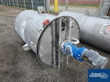 360 gallon Wolfe Mechanical, mixing tank, 304 Stainless Steel, 42" x 66", 3 hp, 230/460 volt, 4 baffles, 1998