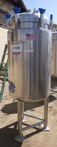 79 gallon Precision Stainless, 316L Stainless Steel reactor, pharmaceutical grade, 50/100 psi @ 300 F