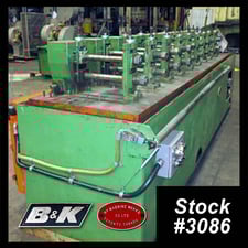 10 Stand, B & K / MV, rollforming line, 10" roll space, 12" horizontal centers, 4" -5" vertical adj., 1.25"