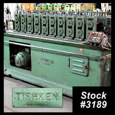 10 Stand, Tishken #10HM, rollformer, 1.5" spindle dia.,6" rollspace, 8" horiz. centers, 4.5"-5.5" vertical adj