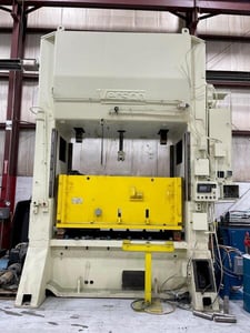300 Ton, Verson #S2-300-96-54T, straight side double crank press, 12" stroke, 37" Shut Height, 30-40 SPM, air