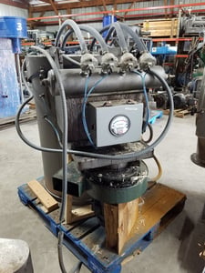 Carbon Steel dust collector, 29" diameter x 15" T/T with 22" deep cone bottom hopper, bin vent / filter