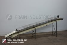19" wide x 19' long Conveyor Mfg & Service Inc., inclined Stainless Steel conveyor belt