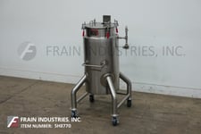 55 gallon Lee #55DP, 316 Stainless Steel jacketed mixing tank, 100 psi, 20" ID x 40" straight side, flat top