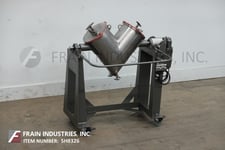 1 cu.ft. Patterson, Stainless Steel twin shell mixer, (2) 11-1/2" ID product ports with bolt down covers, .25