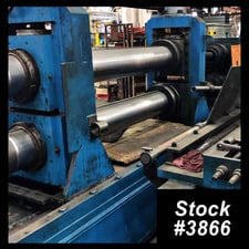 36" x 10" Paxson, slitting line w/ automatic strapping, 60.7:1 gear reducer, 20" -24" hydraulic expansion