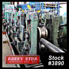 6" x .12" Abbey Etna #6-SXU, tube mill, 200 FPM, 21" roll space, entry guide, 1979