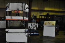 30 Ton, H & H, 4-post hydraulic press, 10" stroke, 22" daylight, 50" x 50" bed, 2000