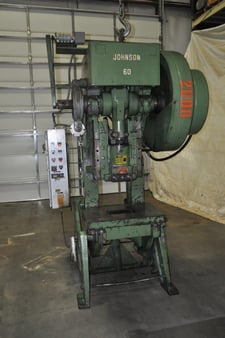 60 Ton, South bend South Bend #60-FW-AC, OBI press, 4" stroke, 12.5" Shut Height, 3.5" adj., air clutch &