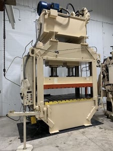 300 Ton, Schuler #4-CP-300, 4-post, 6" stroke, 20" daylight, 74" x 52" bed, AB SLC, floor standing