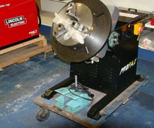 500 lb. Profax #WP-500, welding positioner, 3-jaw 12" chuck, R/F foot pedal, new & used
