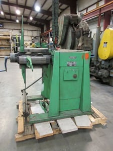 2000 lb. Littell #20-12, automatic centering coil reel, 12" width, 16"-20" ID, 48" -68" OD, 7 keepers