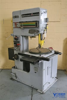 18" x 13" Amada #VAC-500, band saw, 156" blade, vari-speed, 2 HP, feed table stroke, #54558