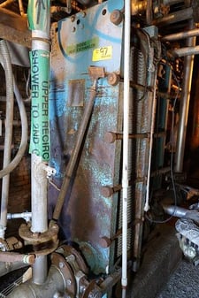 American #Vicarb-V60405, plate type heat exchanger, 100-150 psig, 1987