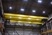 20 Ton, Pro-Action, 81' span, Demag under running hoist, wireless remote