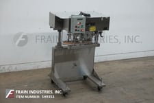 SureKap #SK600, automatic, inline, Stainless Steel, 3 station, 6 spindle roll over conveyor capper