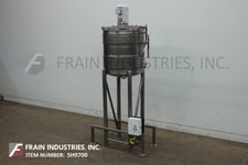 150 gallon Silverson, 304 Stainless Steel, low pressure jacketed process tank, vessel dimensions: 35" OD x