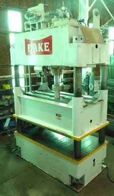 Image for 150 Ton, Dake #27-620, 4 post hydraulic press, 25" stroke, 40" daylight, 20 HP, 96" x 52" bed
