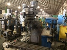 Yamazen #YC-1-1/2VA, knee type vertical mill, 9" x 42" table, lube system, longitudinal power table feed, 1978