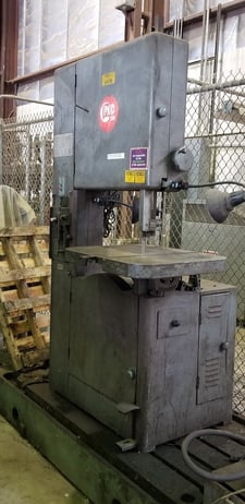 24" Grob #NS24, vertical band saw, 3 HP, 40-5000 FPM, blade welder, annealer, vari-speed